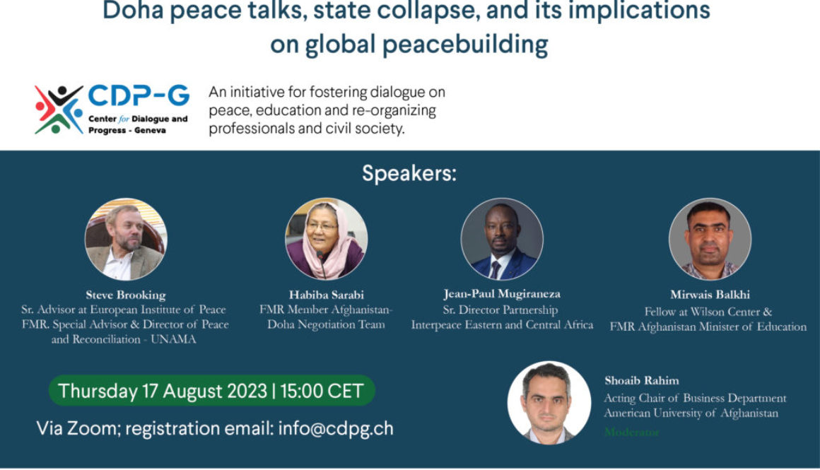 Webinar: Afghanistan two years on: Doha Peace talks