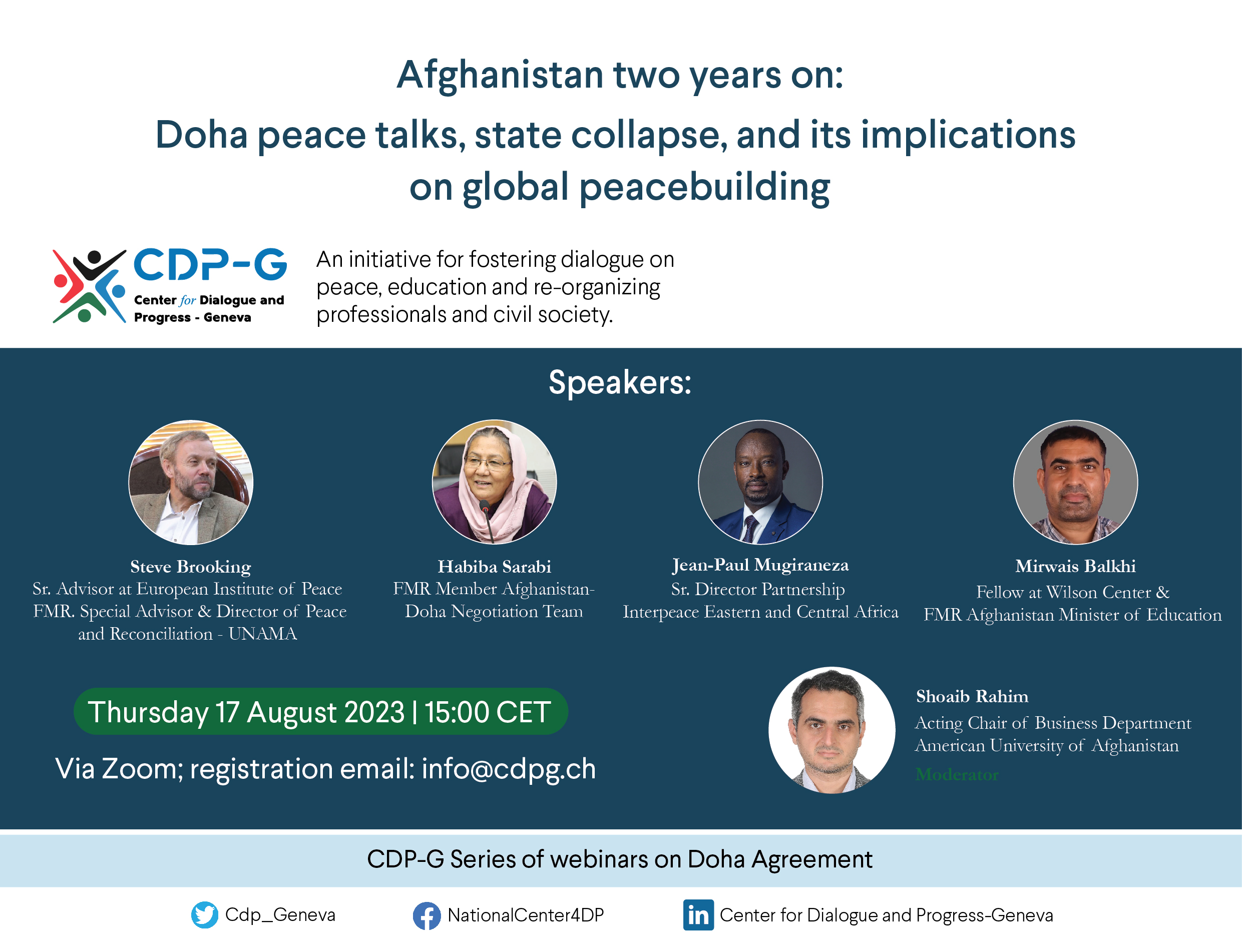 Webinar: Afghanistan two years on: Doha Peace talks, state collapse