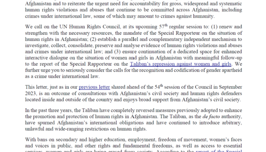 Letter to Member States