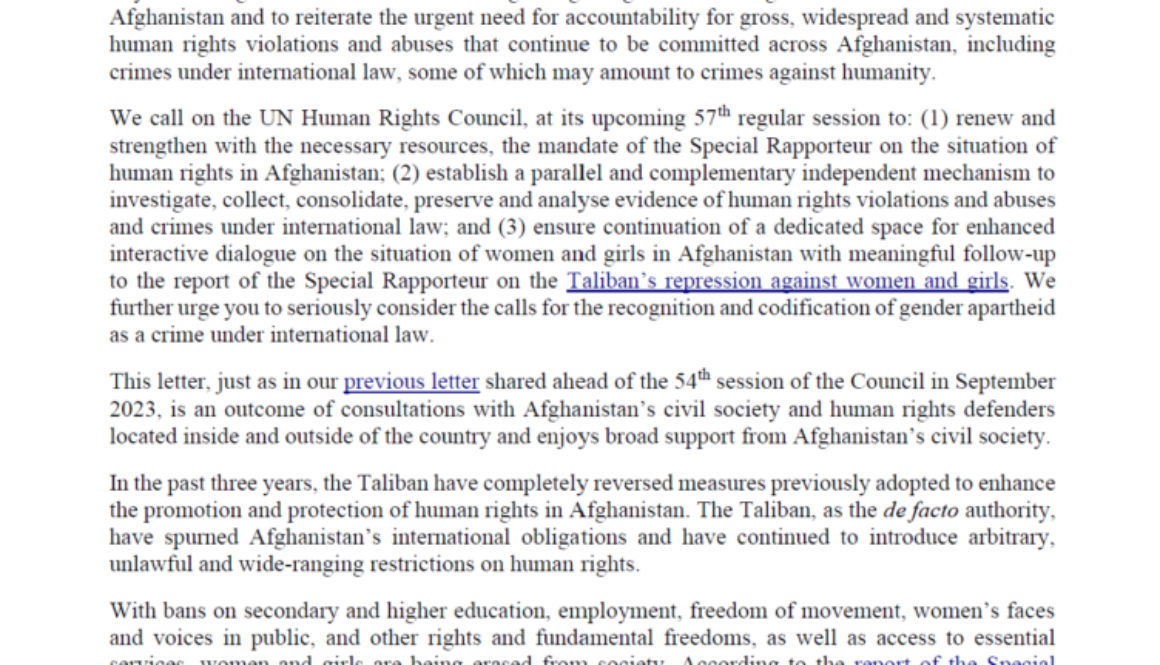 Letter to Member States